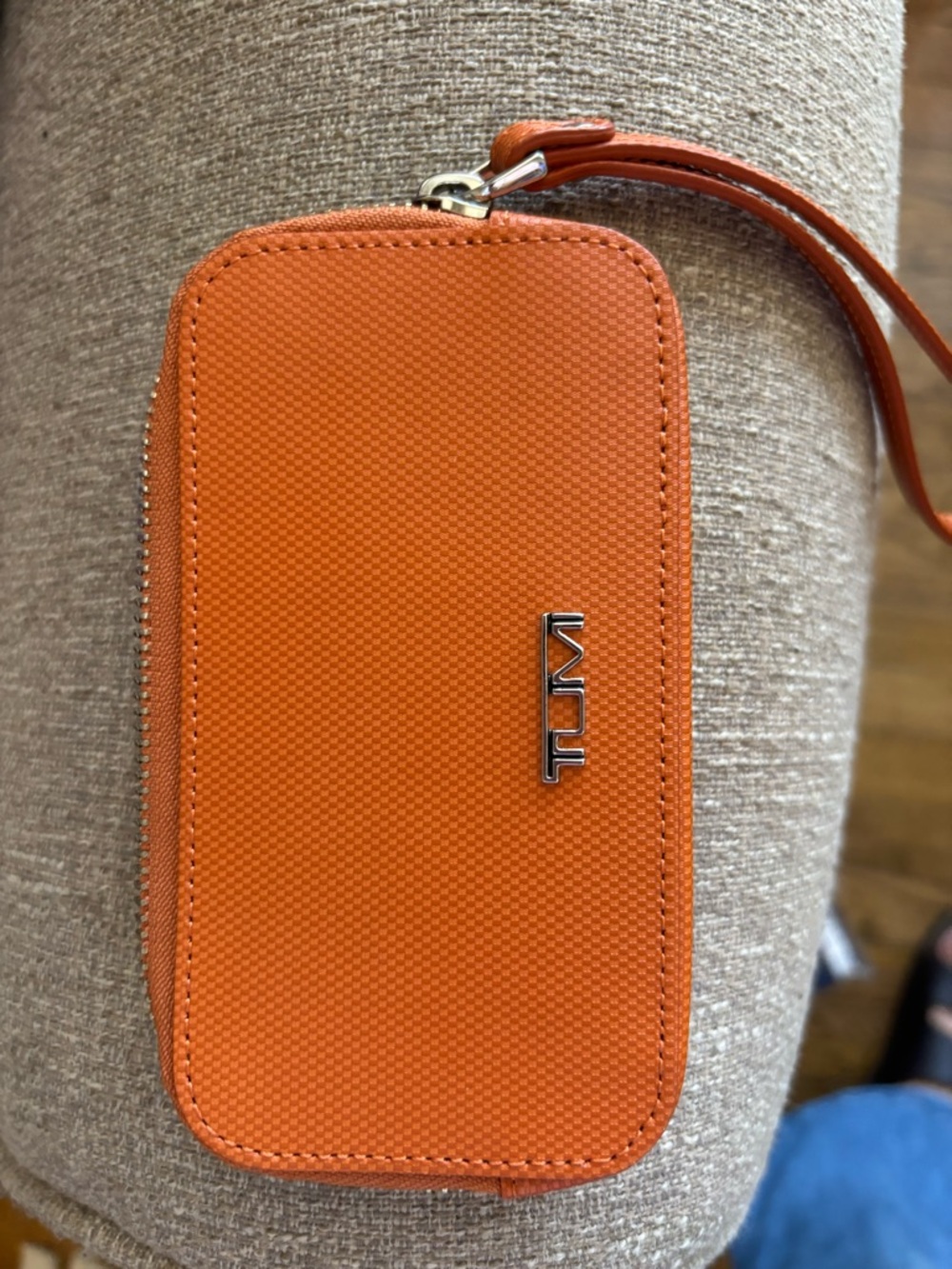 Tumi Orange Wristlet Clutch